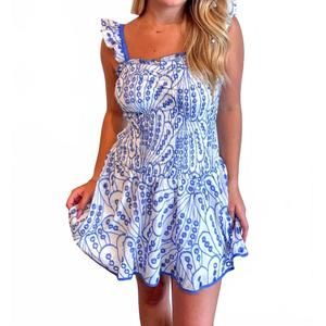 NEW BABY PINK seafoam dream mini dress in blue